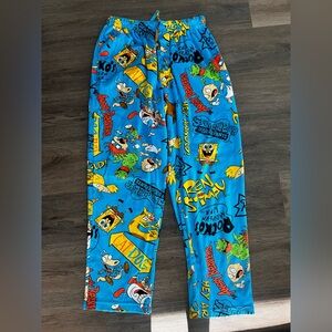 Nickelodeon Blue Cartoon Print Pajama Bottoms